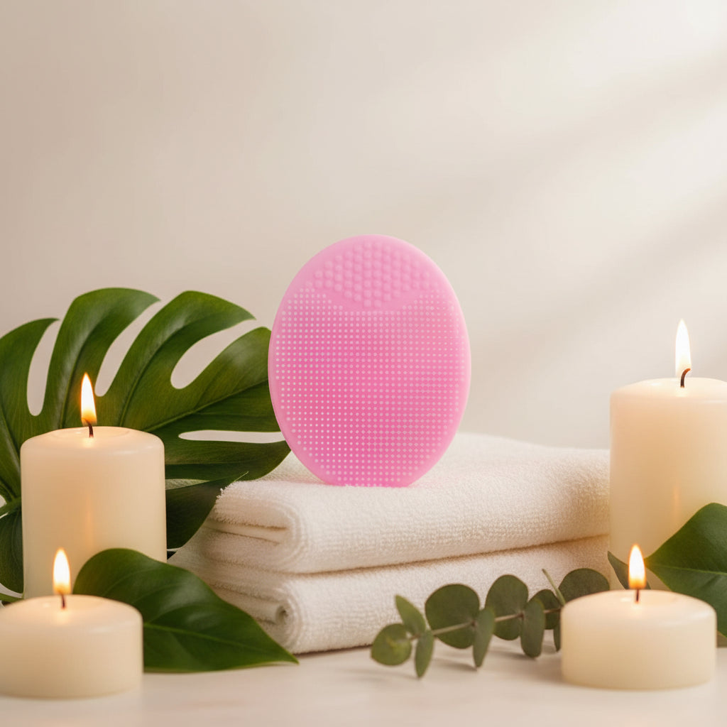 Soft Silicone Facial Cleansing Brush — Gentle Exfoliating Scrubber for Deep Clean & Glowing Skin