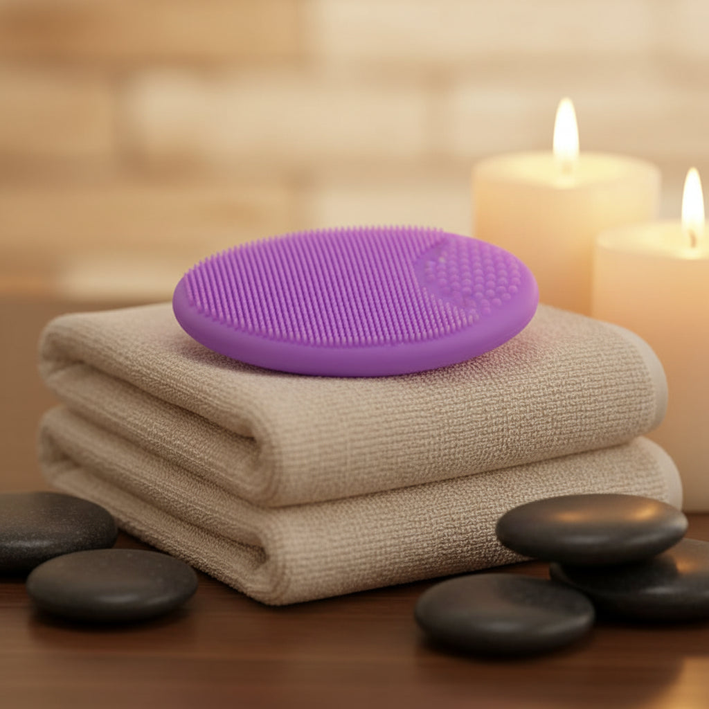 Soft Silicone Facial Cleansing Brush — Gentle Exfoliating Scrubber for Deep Clean & Glowing Skin