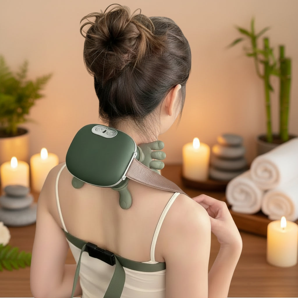 4D Kneading Neck & Shoulder Massager — Wireless Shawl for Deep Muscle Relief & Full Body Relaxation
