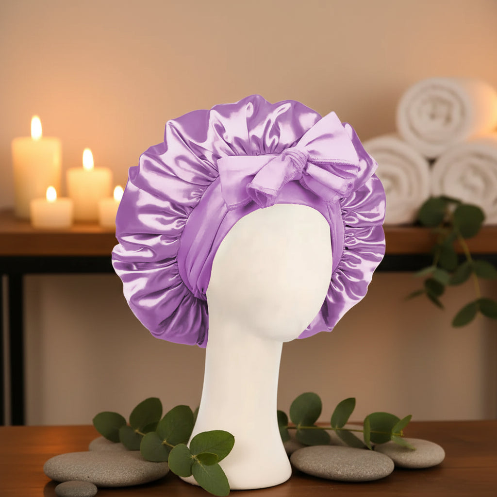Satin Sleep Bonnet — Adjustable Silk Hair Bonnet for Frizz-Free, Healthy Hair Overnight