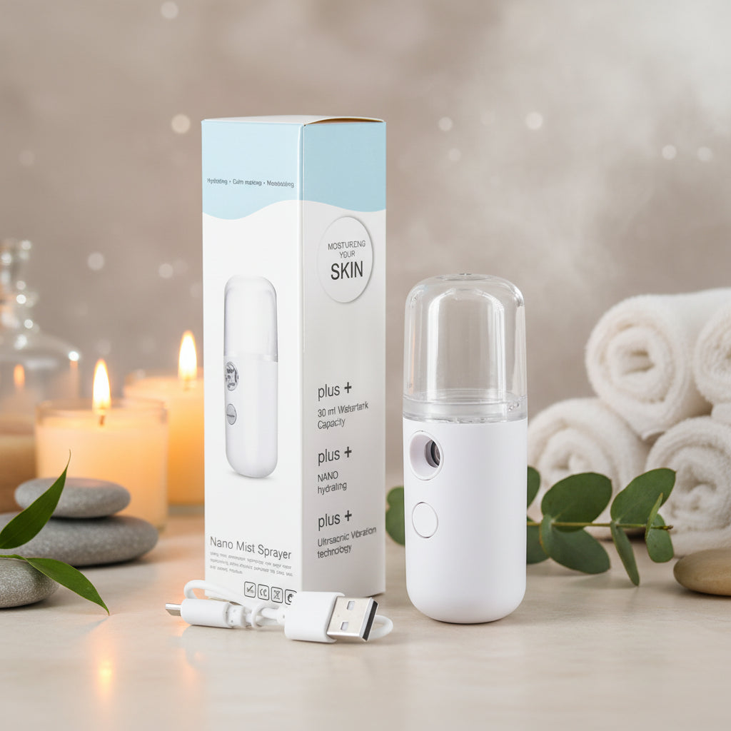 Nano Facial Mist Sprayer — Portable USB Hydrating Mister for Glowing Skin & Lash Care