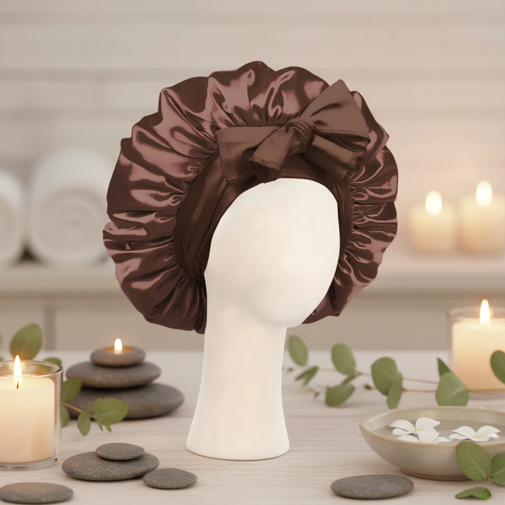 Satin Sleep Bonnet — Adjustable Silk Hair Bonnet for Frizz-Free, Healthy Hair Overnight