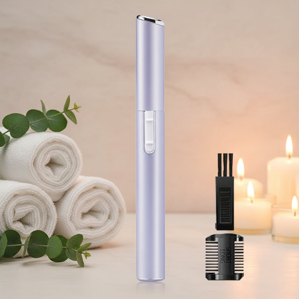 Electric Eyebrow Trimmer & Facial Hair Remover — Mini Shaver for Face, Neck, Lips & Body