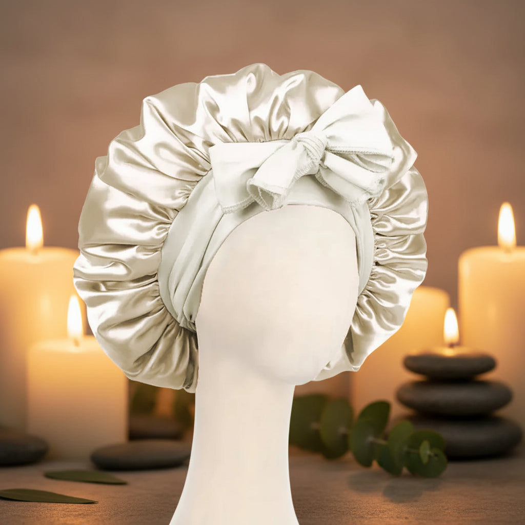 Satin Sleep Bonnet — Adjustable Silk Hair Bonnet for Frizz-Free, Healthy Hair Overnight