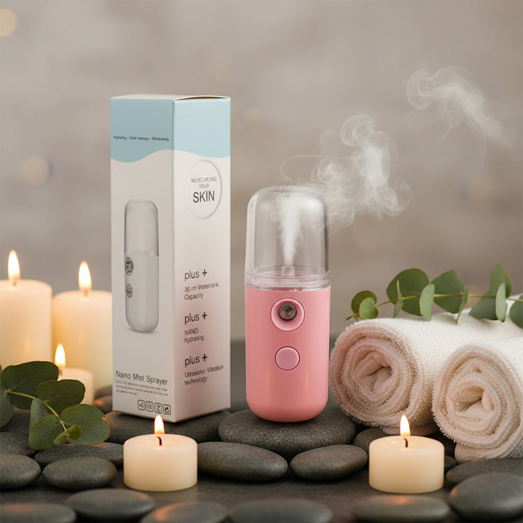 Nano Facial Mist Sprayer — Portable USB Hydrating Mister for Glowing Skin & Lash Care