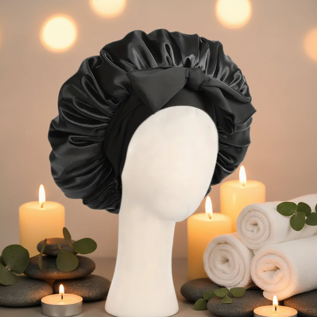 Satin Sleep Bonnet — Adjustable Silk Hair Bonnet for Frizz-Free, Healthy Hair Overnight