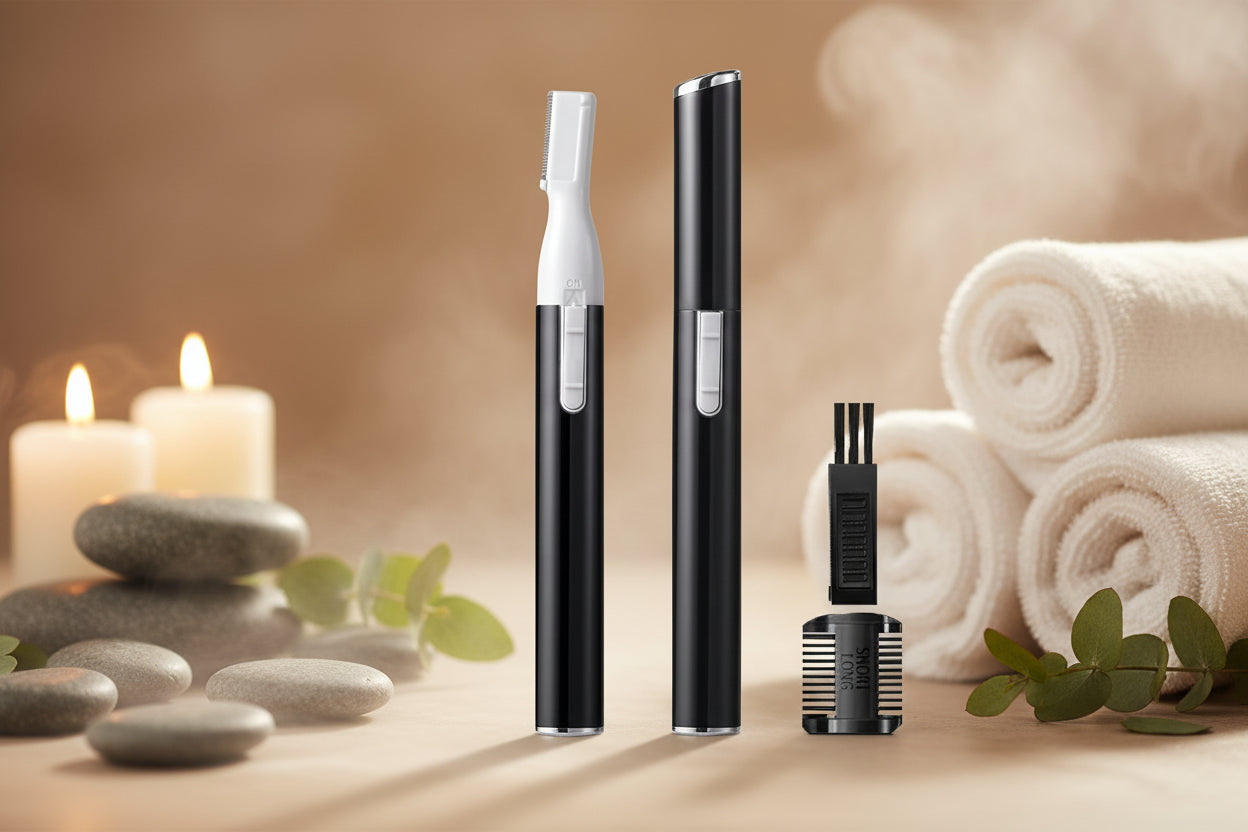 Electric Eyebrow Trimmer & Facial Hair Remover — Mini Shaver for Face, Neck, Lips & Body