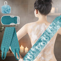 Exfoliating Body Scrubber Set — Back Scrubber, Bath Gloves & Loofah Sponge for Silky Smooth Skin